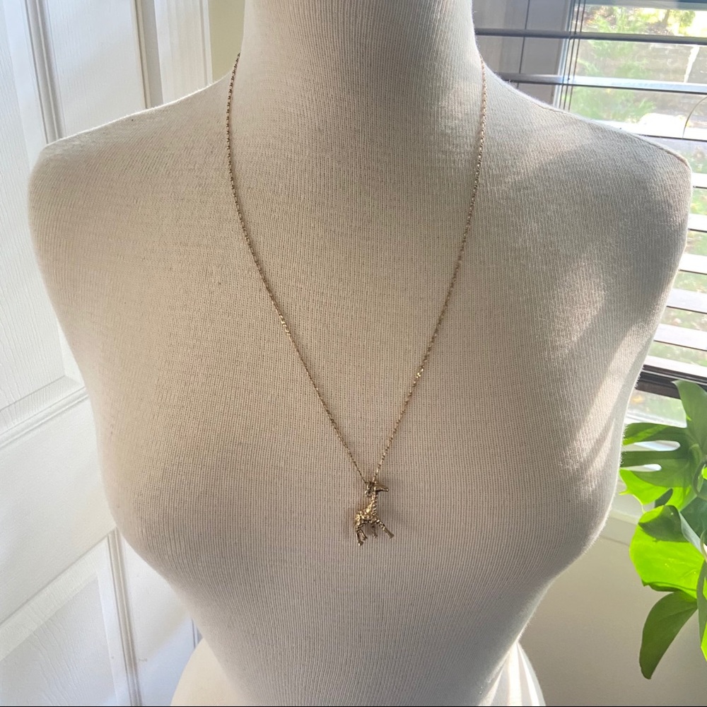 J.CREW Gold Giraffe Pendant Necklace